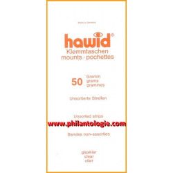 Assortiment de 50 grammes bandes Hawid simple soudure pour timbres.