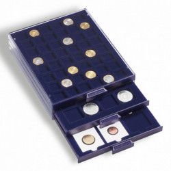 Médaillier numismatique Smart à 30 cases carrées.