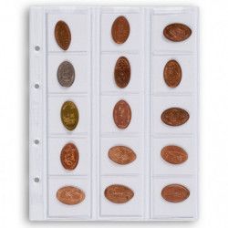 Feuilles numismatiques Optima pour 15 monnaies, médailles, jetons jusqu'à 42 mm.