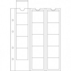 Feuilles numismatiques Optima pour 15 monnaies jusqu'à 42 mm.