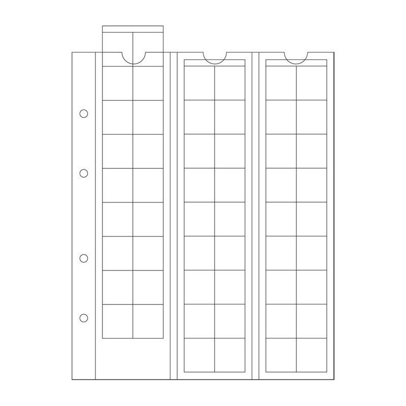 Hojas para monedas OPTIMA Leuchtturm, para 35 monedas de hasta 27 mm , transparentes 5 und