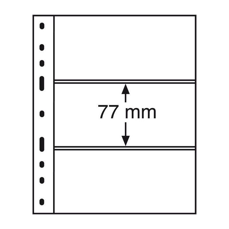Recharges transparentes Optima à 3 bandes pour billets banque.