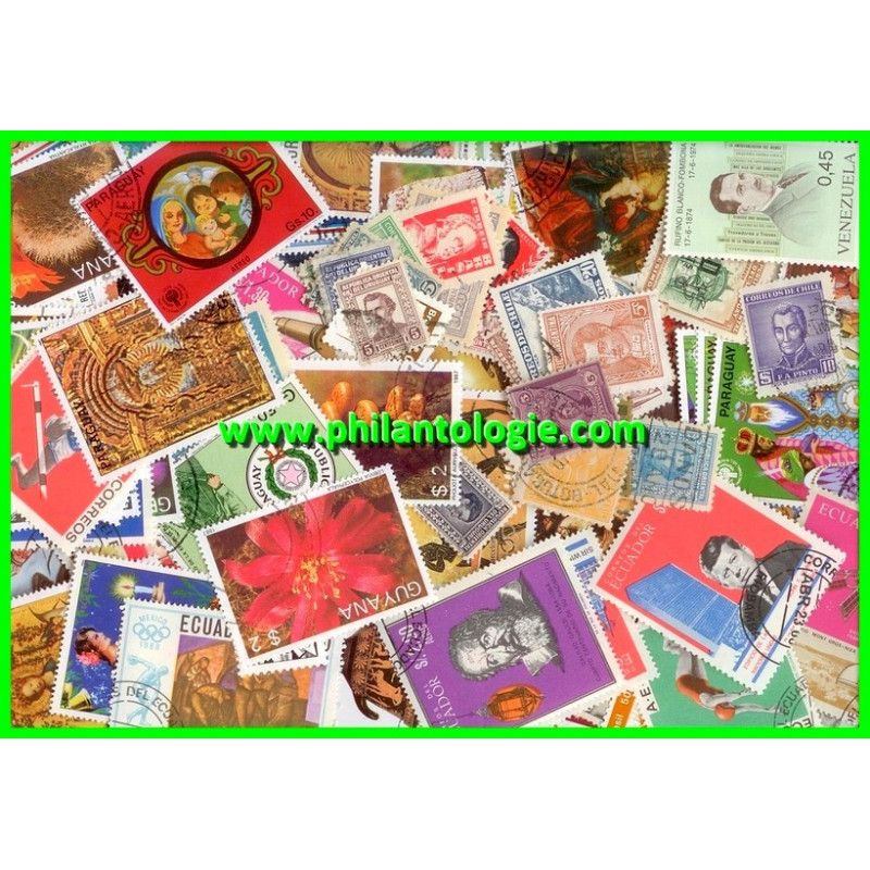 Amérique du Sud timbres de collection tous différents.