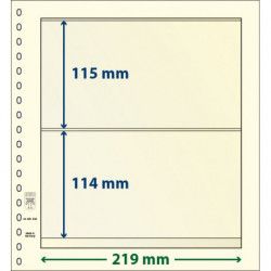 Feuilles neutres Lindner dT recto-verso à 2 bandes pour blocs souvenirs philatéliques.