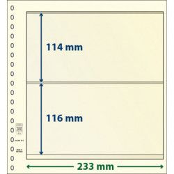 Feuilles neutres Lindner dT recto-verso à 2 bandes pour blocs, enveloppes.