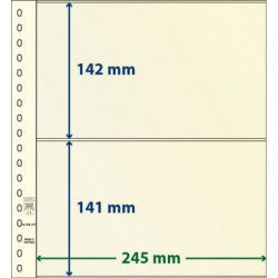 Feuilles neutres Lindner dT recto-verso à 2 bandes pour grandes enveloppes.