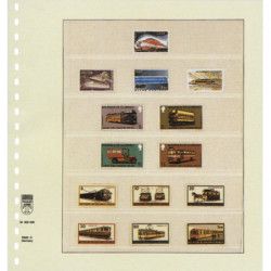 Feuilles neutres Lindner dT recto-verso à 6 bandes pour timbres.