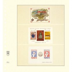 Feuilles plastique Lindner-T freestyle à 3 bandes pour carnets de timbres.