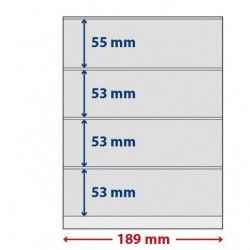 Feuilles plastiques Lindner-T freestyle à 4 bandes pour timbres-poste.