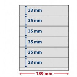 Feuilles plastiques Lindner-T freestyle à 6 bandes pour timbres-poste.