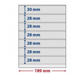Feuilles plastiques Lindner-T freestyle à 7 bandes pour timbres-poste.