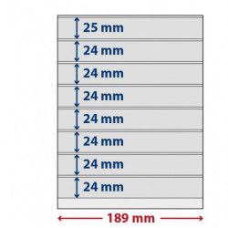 Feuilles plastiques Lindner-T freestyle à 8 bandes pour timbres-poste