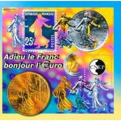 Bloc C.N.E.P. N°35 Adieu le Franc bonjour Euro neuf**.