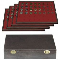 Coffret en bois massif Carus pour 24 séries d'euro.