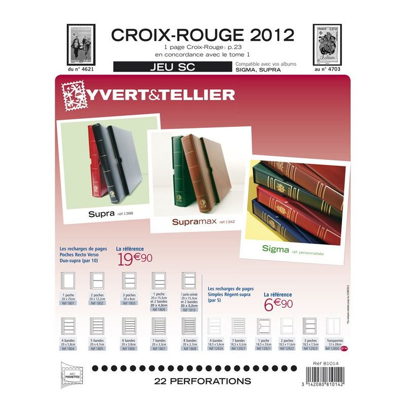 Jeux SC Yvert France carnets Croix-Rouge 2011-2012.