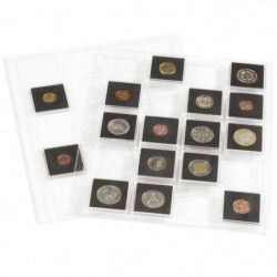 Feuilles en plastiques Encap, transparentes pour 20 capsules Quadrum 50 x 50 mm.