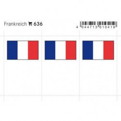 Feuillet de drapeaux France en couleurs pour reliures.