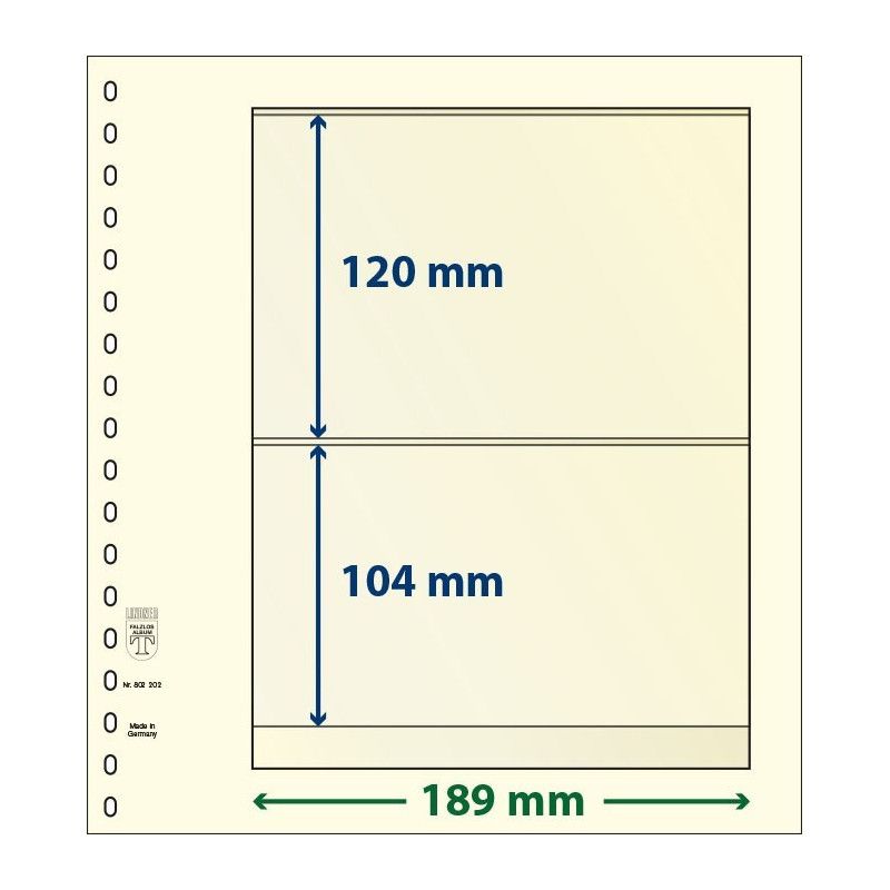 Feuille neutre Lindner-T à 2 bandes. (802 202)