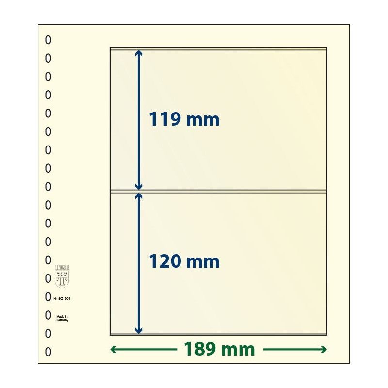 Feuille neutre Lindner-T à 2 bandes. (802 204)