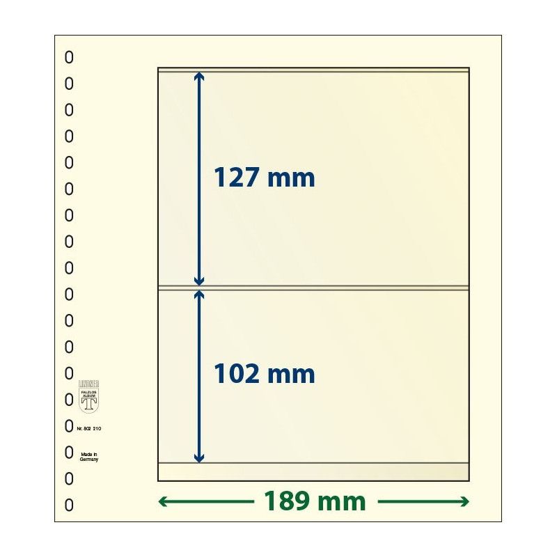 Feuille neutre Lindner-T à 2 bandes. (802 210)