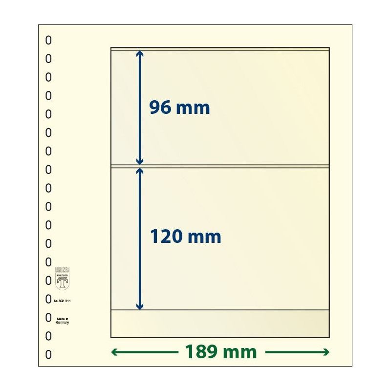 Feuille neutre Lindner-T à 2 bandes. (802 211)