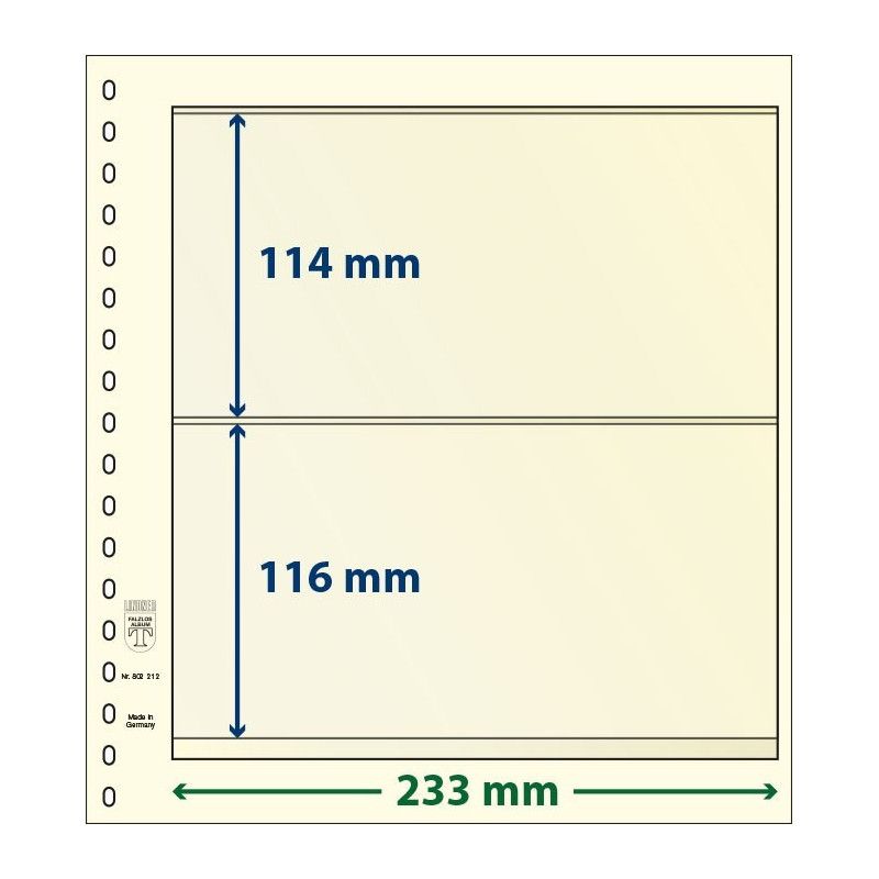 Feuille neutre Lindner-T à 2 bandes. (802 212)