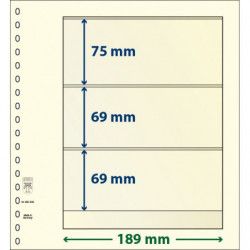 Feuille neutre Lindner-T à 3 bandes. (802 303)