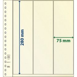 Feuille neutre Lindner-T à 3 bandes verticales pour carnets. (802 121)