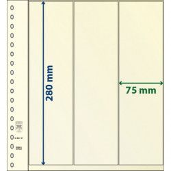 Feuille neutre Lindner-T à 3 bandes verticales pour carnets. (802 121)