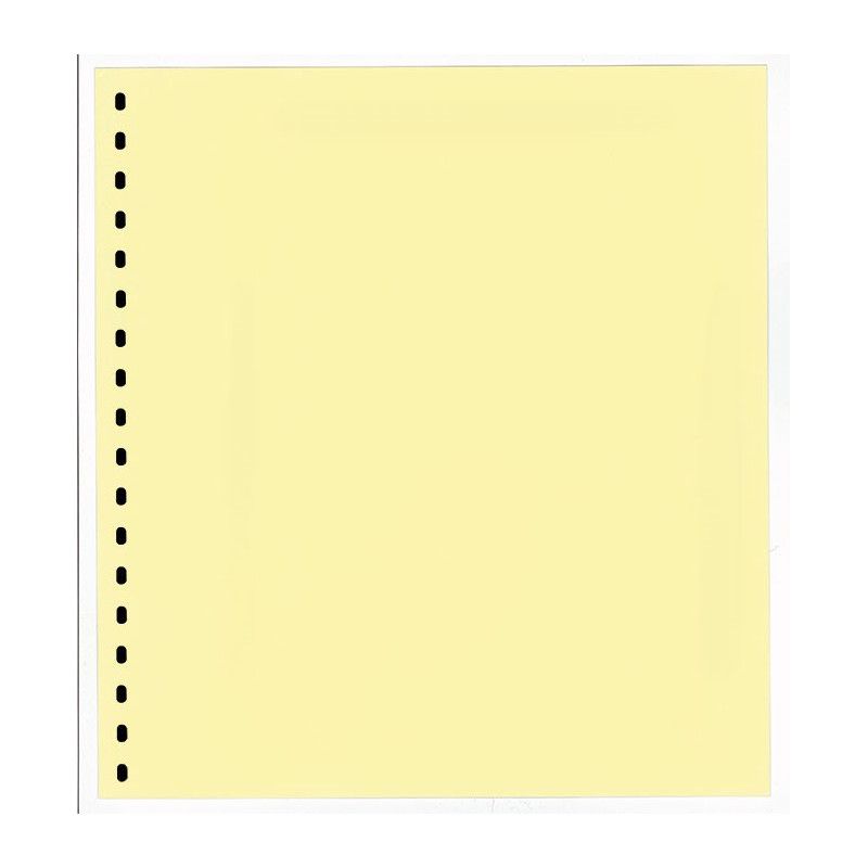 Feuilles neutres jaunes sans impression à 18 perforations Lindner. (802bo)