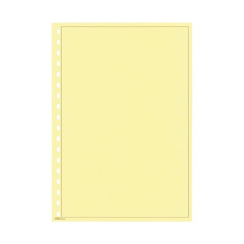 Feuilles neutres jaunes format A4 à 18 perforations Lindner. (804b)