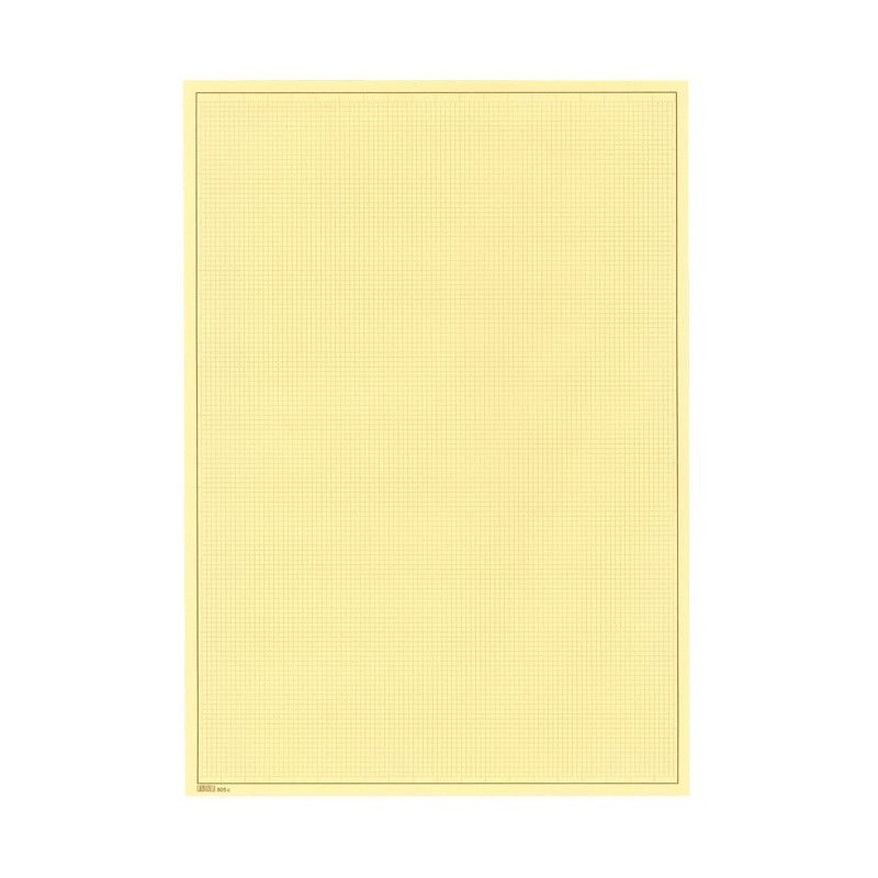 Feuilles neutres jaunes quadrillées format A4 sans perforation Lindner. (805c)