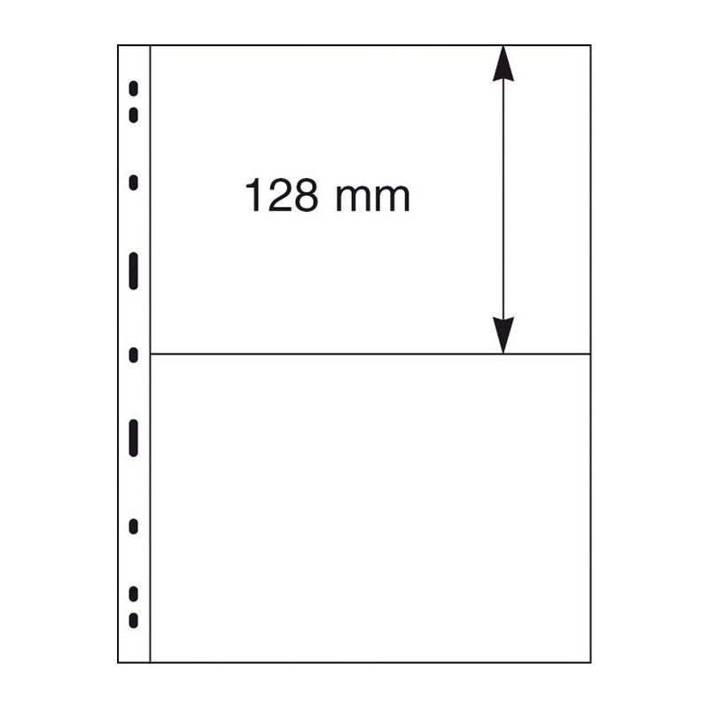 Feuilles Uniplate Lindner noires à 2 bandes pour blocs de timbres.