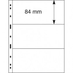 Feuilles Uniplate Lindner noires à 3 bandes pour billets de banque.