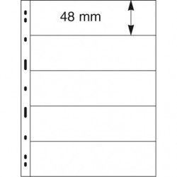 Feuilles Uniplate Lindner noires à 5 bandes pour timbres-postes.