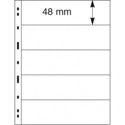 Feuilles Uniplate Lindner noires à 5 bandes pour timbres-postes.