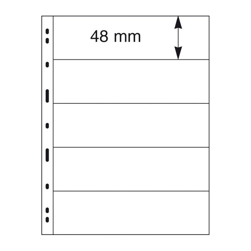 Feuilles Uniplate Lindner noires à 5 bandes pour timbres-postes.