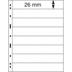 Feuilles Uniplate Lindner noires à 8 bandes pour timbres-postes.