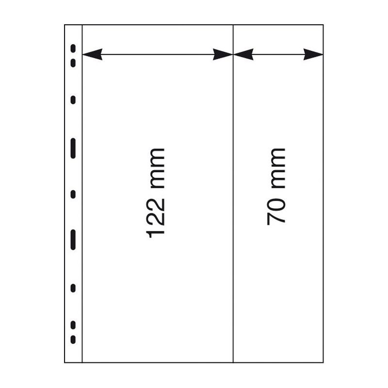 Feuilles Uniplate Lindner noires à 2 bandes pour carnets, blocs de timbres.