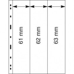 Feuilles Uniplate Lindner noires à 3 bandes pour carnets de timbres-postes.