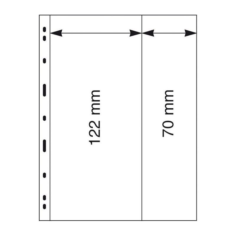 Feuilles Uniplate Lindner transparentes à 2 bandes pour carnets de timbres-postes.