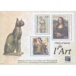Bloc-feuillet de timbre N°23 Chefs-d'œuvre de l'art neuf**.