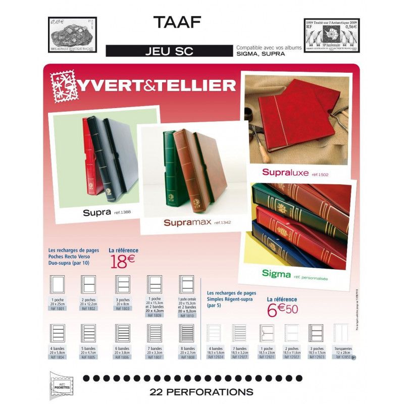 Jeux SC Yvert timbres des T.A.A.F. 1955-2003.