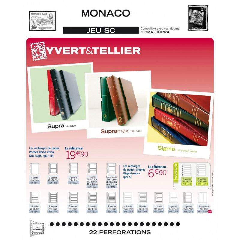 Jeux SC timbres de Monaco 1885-1959 avec pochettes de protection.