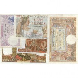 France 5 billets de banque anciens.