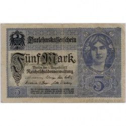 Allemagne 5 billets de banque anciens tous différents.
