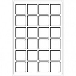 Plateaux numismatiques Leuchtturm format L à 24 cases carrées.