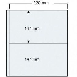Feuilles transparentes compact A4 Safe à 2 bandes pour mini feuilles de timbres, enveloppes.