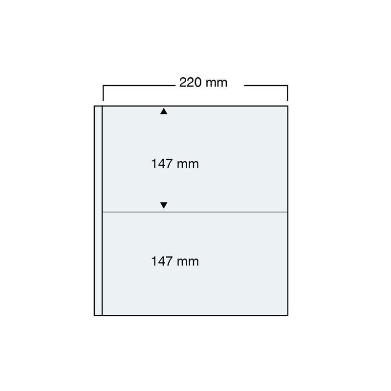 Feuilles transparentes compact A4 Safe à 2 bandes pour mini feuilles de timbres, enveloppes.