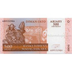Madagascar 5 billets de banque neufs.